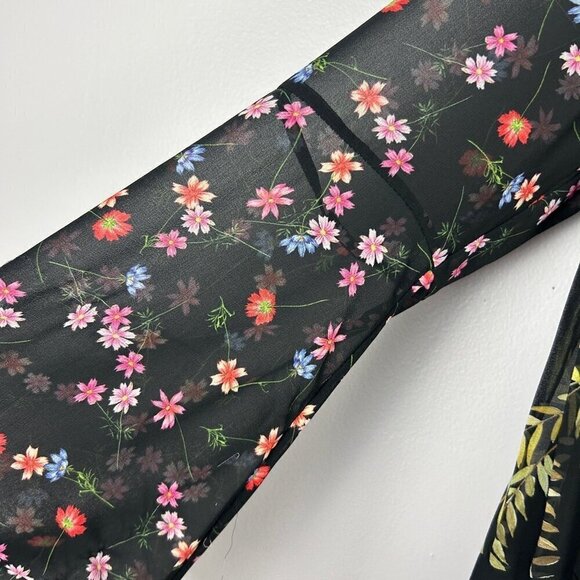 French Connection Bluhm Bottero Ditsy Floral Sheer Blouse Size 2 Black NWT - Picture 12 of 16